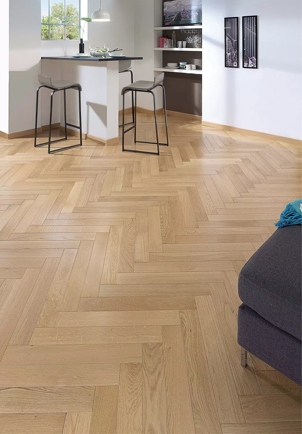 Pose de parquet chevron bois